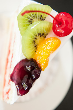 Closeup shot of fruit cake.の写真素材