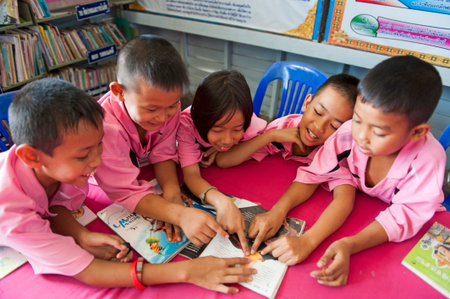 Ban Nong Bua Tai School, Mae Sot, Tak, Thailand February,21 2013 : Learning activity in classroom.