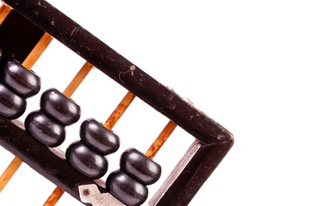 old chinese calculator on whiteの写真素材