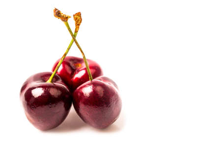 cherry in isolated on white backgroundの写真素材