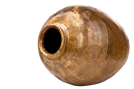 clay earthen in isolated on white backgroungの写真素材