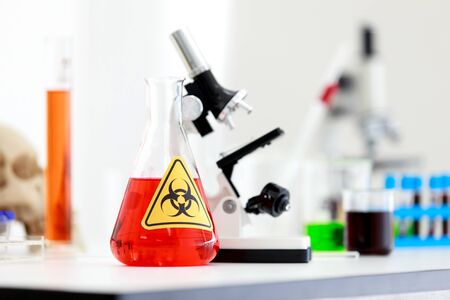 Virus testing laboratory  with scientific experiment equipmentの写真素材