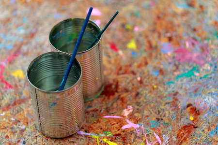 coloring board that is satained with colorの写真素材