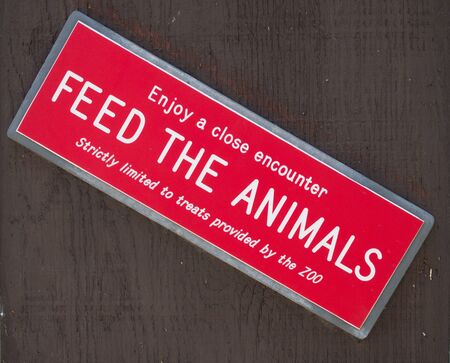 Feed the animals sign at a zooの写真素材