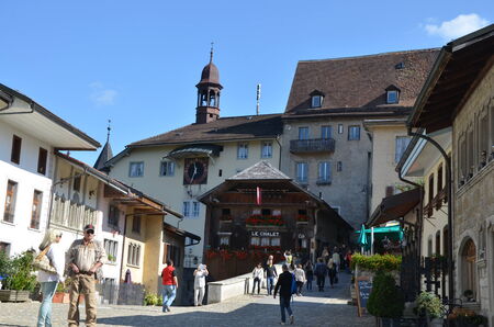 Castle Gruyeres from 11  century in kanton Gruyeres in Switzerland のeditorial素材