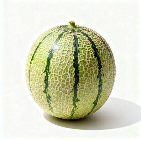 Watermelon isolated on white background. 3D illustration. Clipping path included.の素材