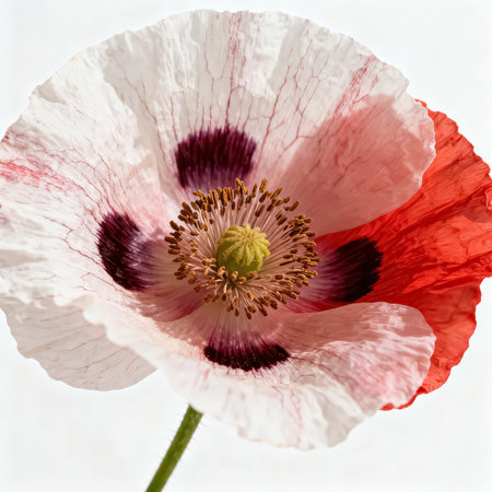 poppy flower isolated on a white background. macro. selective focusの素材