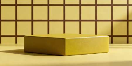 3d render of golden podium for product display. Japanese style.の素材