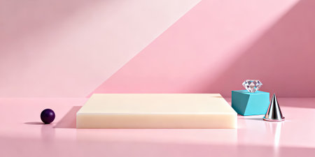 Minimalist abstract background, primitive geometrical figures, pastel colors, 3D renderの素材