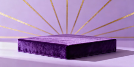 Purple velvet box on a purple background. 3d rendering.の素材