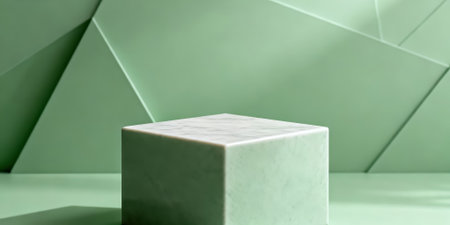 3d rendering of minimal geometric forms. Glossy luxury podium for your design.の素材
