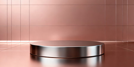 3d rendering of abstract minimal geometric forms. Glossy luxury podium for your design.の素材