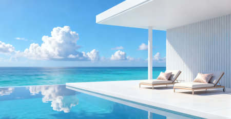 Swimming Pool And Terrace Of The Blur Exterior Backgroundの素材