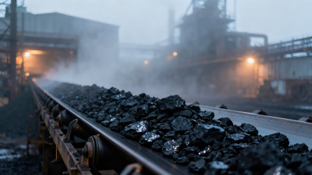 Coal and iron ore at the working place of a metallurgical plantの素材