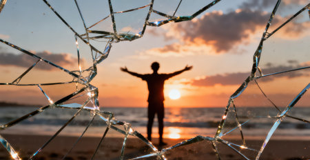 Winter landscape with snow covered trees and road in the forest on a sunny dayの素材