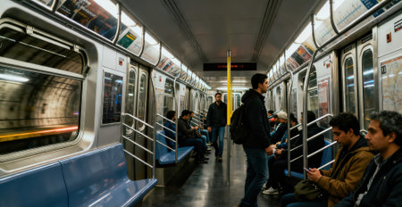 Unidentified people in subway train in Bangkok,Thailand.の素材