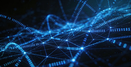 3D rendering of abstract digital background with connecting dots and lines. Network connection structure. Futuristic connection structure.の素材