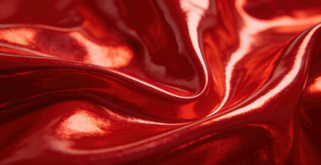 Red satin background with some smooth folds in it; note shallow depth of fieldの素材