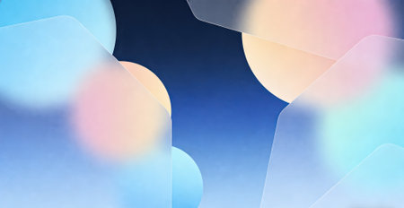 abstract 3d illustration of geometric shapes in blue and pink colorsの素材