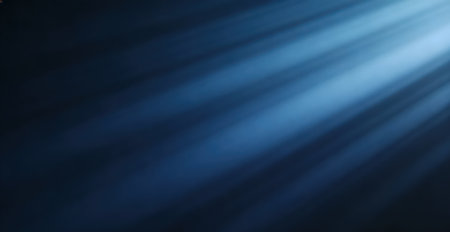 Blue ray of light in the dark, abstract background for design.の素材