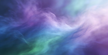 Abstract background of blue and purple smoke. Fantasy fractal design. Digital art. 3D rendering.の素材