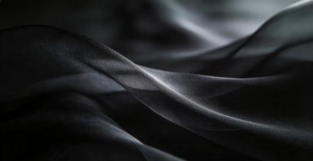 close up of black satin fabric texture, abstract background, wallpaperの素材