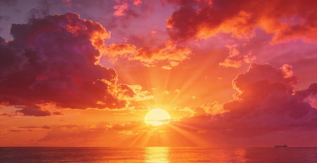 Beautiful sunset over the sea in the tropics. Nature backgroundの素材