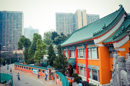 Chinese temple in HKの写真素材