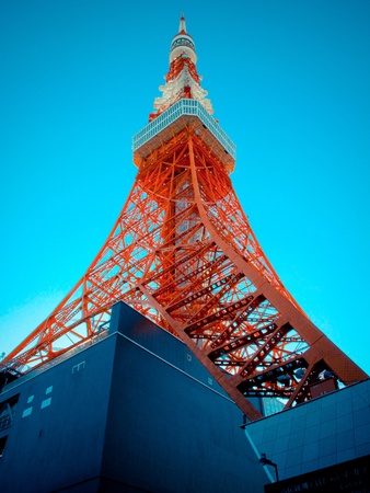 Tokyo tower with blue skyのeditorial素材