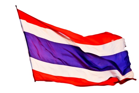 Streaming Thai flag isolated on white backgroundの写真素材
