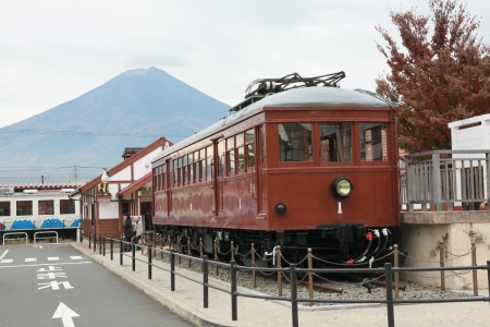 KAWAGUCHIKO, JAPAN- November 3:  Kawaguchiko station with the veiw of fuji mountain, Japan, on November 3, 2011のeditorial素材