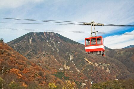 NIKKO, JAPAN - NOVEMBER 5 Nikko cable car taking to the top of mountian to view the waterfall on November , 2011 in Nikko, JAPANのeditorial素材
