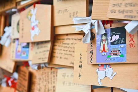 Ema-Traditional Japanese wood plate for wrinting something wished のeditorial素材