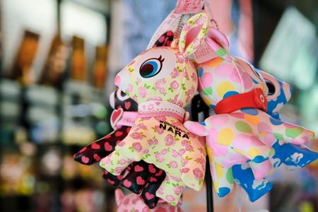 NARA, JAPAN - AUG 12: Souvenir- local cracker deer shaped from Nara city selling on August 12, 2011のeditorial素材