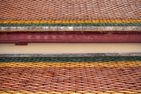 Old temple s Roof patterns in Thailand