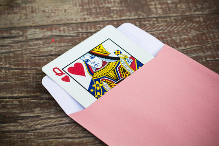 Pack of playing cards on the table 