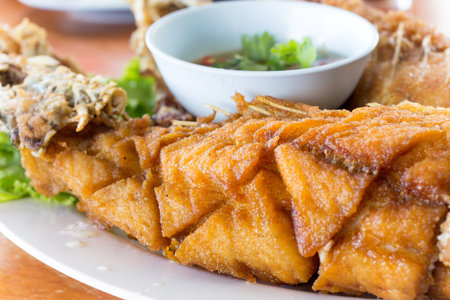 Fried seafish with Thai style sauce