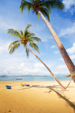 Blue sea and beach in the clearly sky day in the Southern of Thailandの写真素材