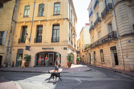 AVIGNON,FRANCE-July 03:A ancient building on the streets of Avignon on 03 July 2015. Avignon is located in the southern France in the heart of the region where lavender is cultivated.のeditorial素材