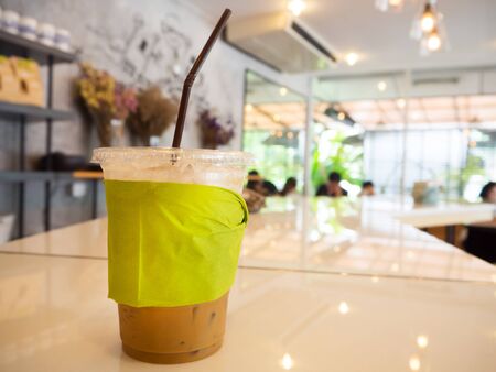 Iced coffee in the coffee shopの写真素材