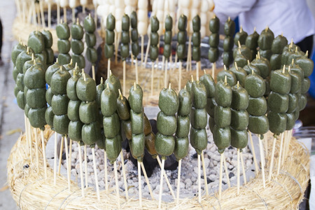 Japanese roasted rice dumpling called dangoの写真素材