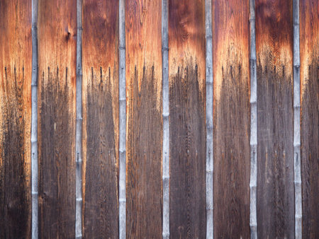 Vertical wood wall texture for backgroundの写真素材