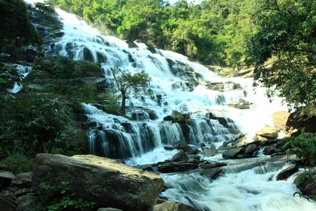 Mae-ya water fall in national park chiangmaiの写真素材