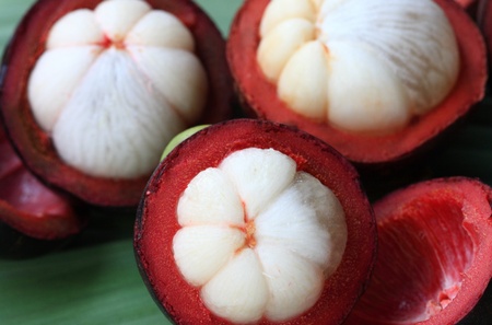 Mangosteen fruit that tastes good and completeの写真素材