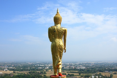 Buddha statue background blue skyの写真素材