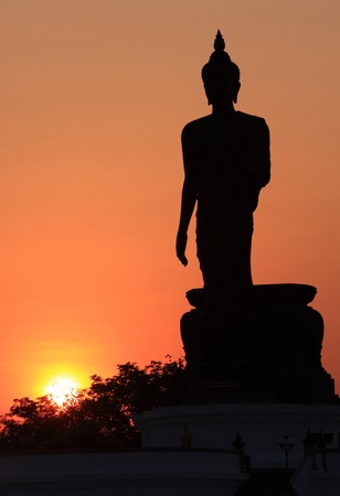Buddha statue background sunsetの写真素材