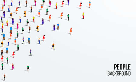 Large group of people on white background. People crowd concept. Vector illustrationのイラスト素材