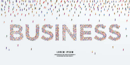 Business. Large group of people form to create Business. vector illustration.のイラスト素材