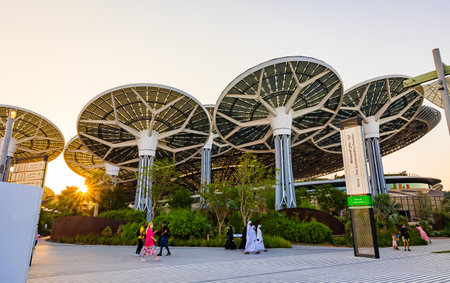 Dubai, United Arab Emirates - October 18, 2021: The Terra or Sustainability Pavilion at the Expo 2020 Dubai UAEのeditorial素材