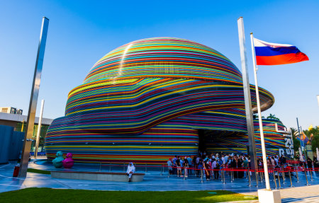 Dubai, United Arab Emirates - November 29, 2021: Beautiful Russia or Russian pavilion at the Expo 2020 Dubai UAEのeditorial素材